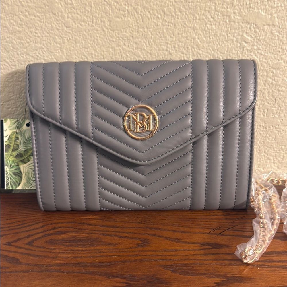 NWT Badgley Mischka Gray Quilted Women's Bag Crossbody